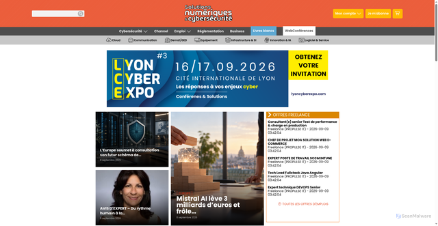 Security scan screenshot of https://solutions-numeriques.com