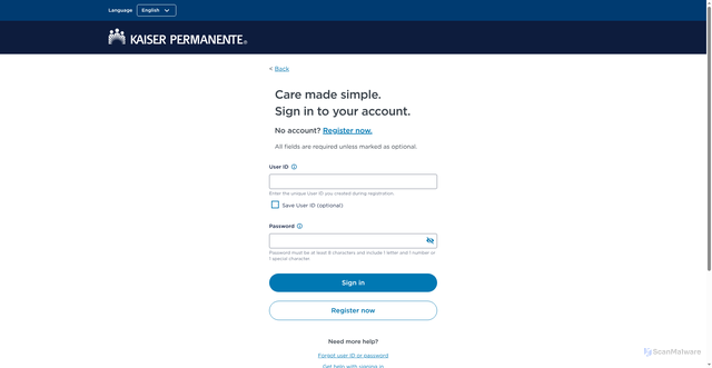 Security scan screenshot of https://wa-member.kaiserpermanente.org