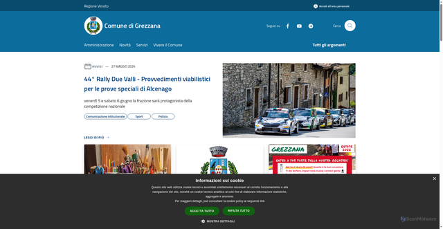 Security scan screenshot of https://www.comune.grezzana.vr.it