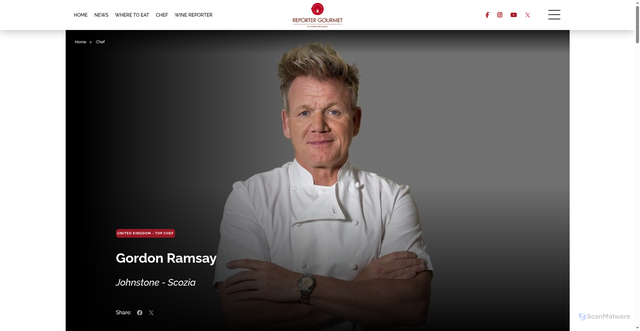 Security scan screenshot of https://reportergourmet.com/en/chef/134-gordon-ramsay