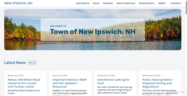 Security scan screenshot of https://www.newipswichnh.gov/