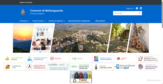 Security scan screenshot of https://www.comune.bellosguardo.sa.it/