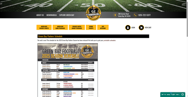 Security scan screenshot of https://www.eventusa.com/green-bay-packer-schedule/