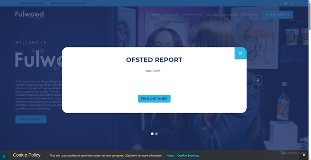 Security scan screenshot of https://www.fulwoodacademy.co.uk/