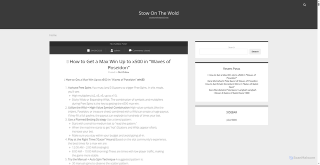 Security scan screenshot of https://stowonthewold.net/