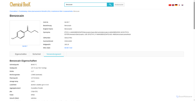 Security scan screenshot of https://zhaike-mkltlkfzc1.edgeone.dev/ChemicalProductProperty_DE_CB1217951.html