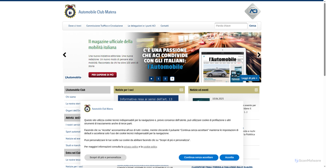 Security scan screenshot of https://matera.aci.it/