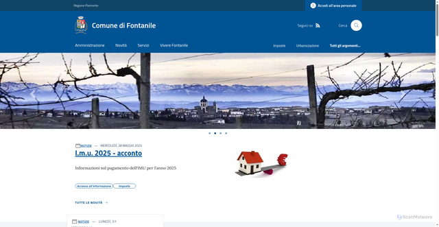 Security scan screenshot of https://www.comune.fontanile.at.it/