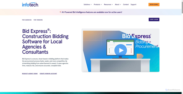 Security scan screenshot of https://www.bidexpress.com