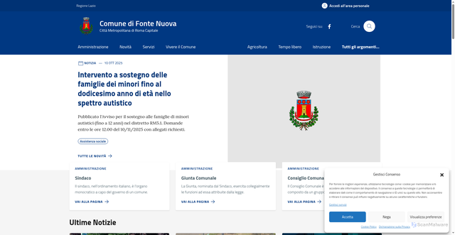 Security scan screenshot of https://comune.fontenuova.rm.it/