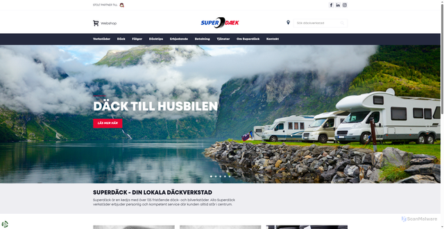 Security scan screenshot of https://superdack.se