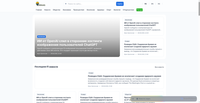 Security scan screenshot of https://www.open.kg