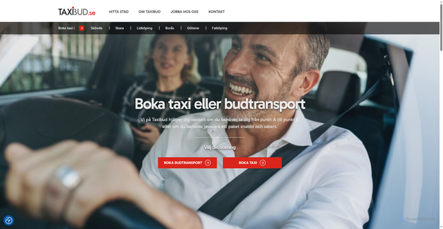 Security scan screenshot of https://taxibud.se