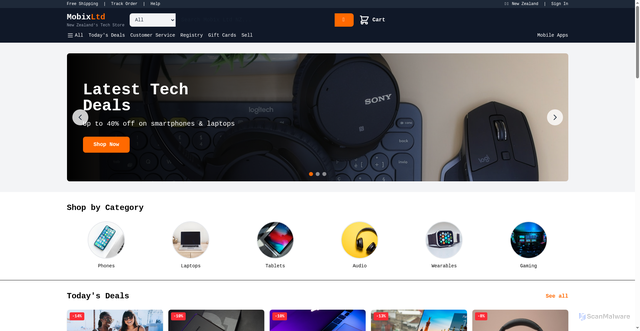Security scan screenshot of https://mobix-bcj3hmozn5.edgeone.app/