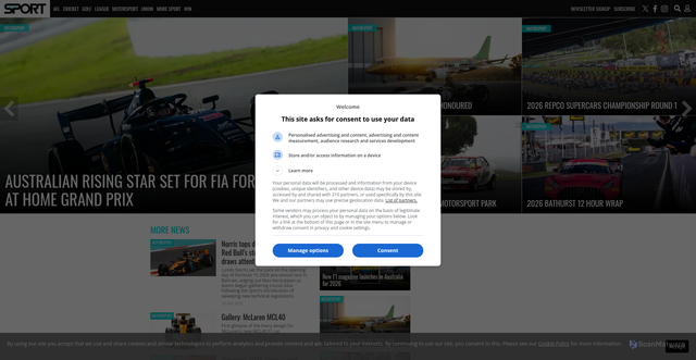 Security scan screenshot of https://www.insidesport.com.au