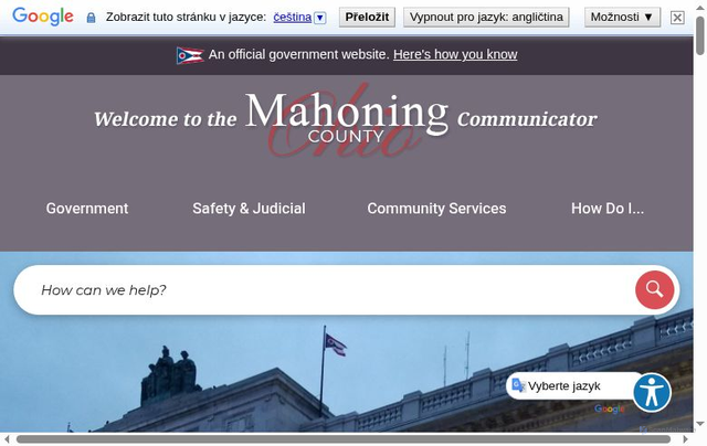 Security scan screenshot of https://www.mahoningcountyoh.gov/