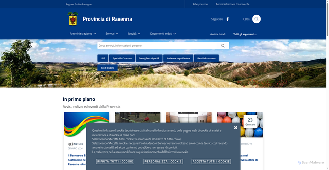 Security scan screenshot of https://www.provincia.ra.it/