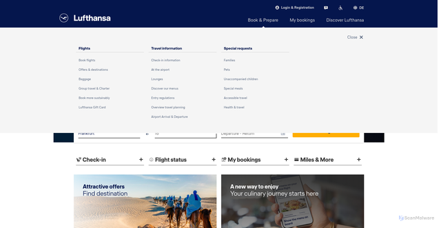 Security scan screenshot of https://lufthansa.slgnt.eu/