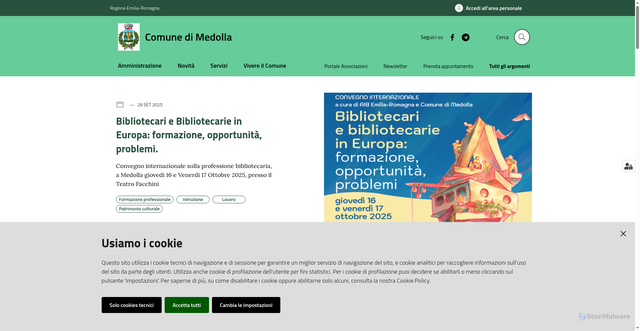 Security scan screenshot of https://www.comune.medolla.mo.it/