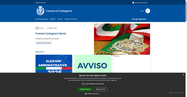 Security scan screenshot of https://www.comune.castegnero.vi.it/