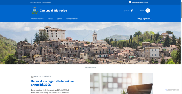 Security scan screenshot of https://www.comune.riofreddo.rm.it/
