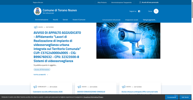 Security scan screenshot of https://www.comune.toranonuovo.te.it