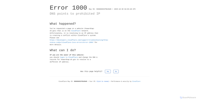 Security scan screenshot of https://howardtwp-oh.gov/