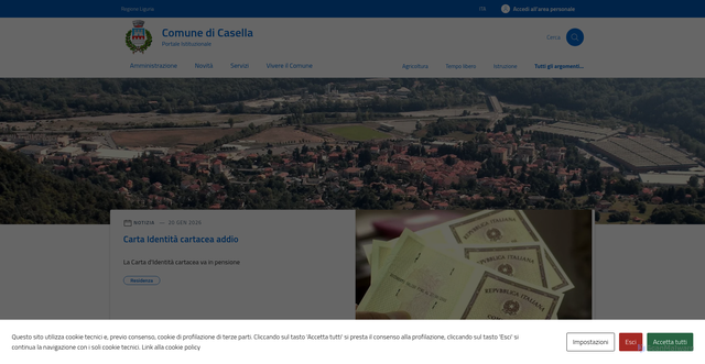 Security scan screenshot of https://www.comune.casella.ge.it