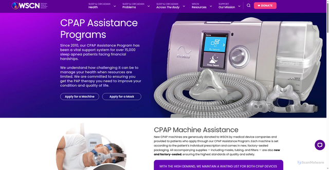 Security scan screenshot of https://www.sleephealth.org/asaa/cap-program/