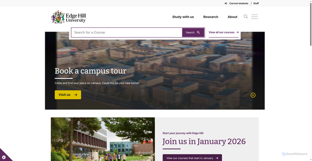 Security scan screenshot of https://www.edgehill.ac.uk/