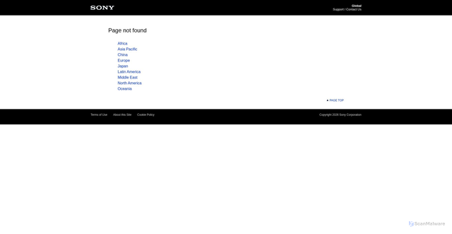 Security scan screenshot of https://support.d-imaging.sony.co.jp