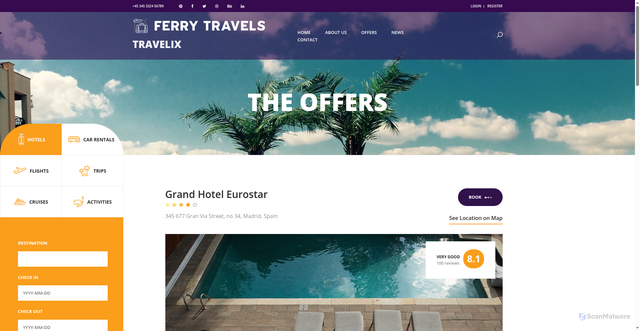 Security scan screenshot of https://ferrytravels.ca/single_listing.html