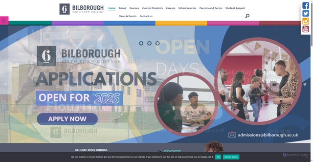 Security scan screenshot of https://bilborough.ac.uk/