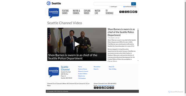 Security scan screenshot of https://seattlechannel.org/misc-video?videoid=x177708
