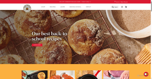 Security scan screenshot of https://www.kingarthurbaking.com