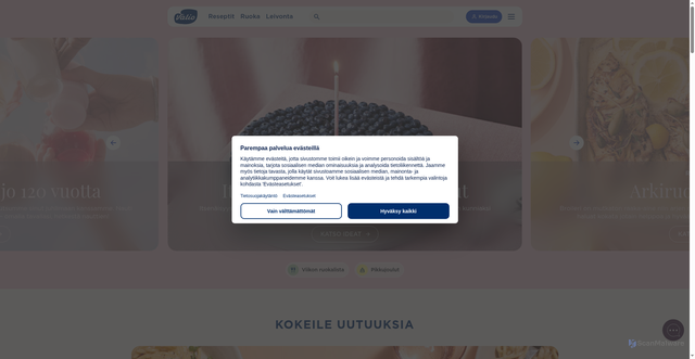 Security scan screenshot of https://www.valio.fi/