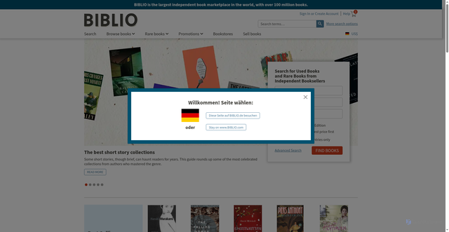 Security scan screenshot of https://www.biblio.com
