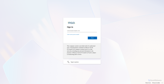 Security scan screenshot of https://mgocpa.sharepoint.com