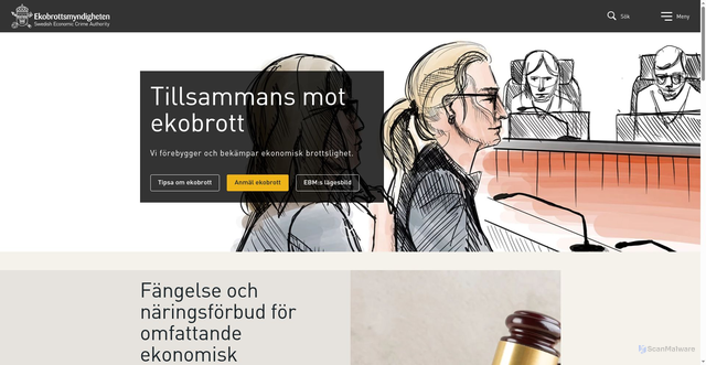 Security scan screenshot of https://www.ekobrottsmyndigheten.se/