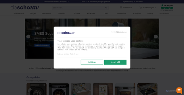 Security scan screenshot of https://deschouwwitgoed.nl