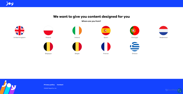 Security scan screenshot of https://www.joy-pepsico.eu/