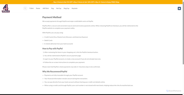 Security scan screenshot of https://4trendtee.com/payment-method/