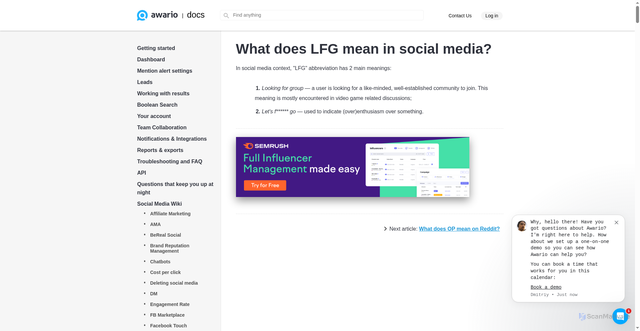 Security scan screenshot of https://awario.com/help/social-media-wiki/what-does-lfg-mean-in-social-media/