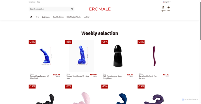 Security scan screenshot of https://eromale.com