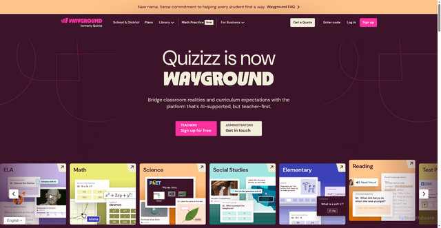 Security scan screenshot of https://quizizz.com