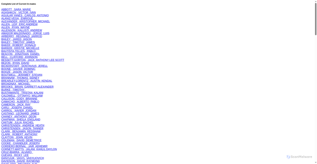 Security scan screenshot of https://www.co.thurston.wa.us/cm/sheriff/bureau-corrections-roster-search.asp?mod=fourth