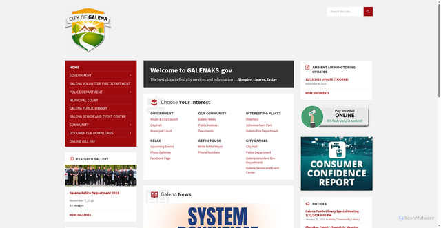 Security scan screenshot of https://galenaks.gov/