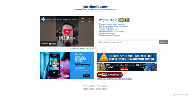 Security scan screenshot of http://jarrellpolice.gov/