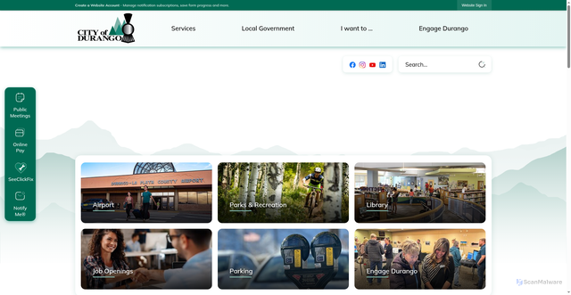Security scan screenshot of https://durangoco.gov/