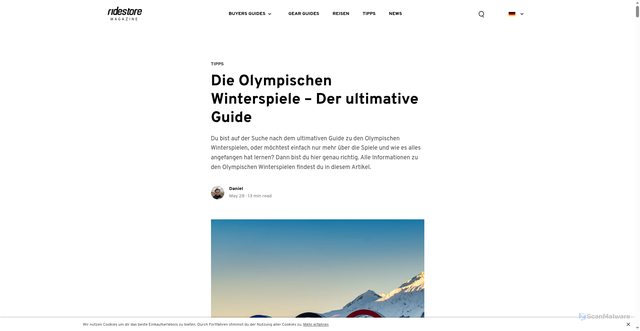 Security scan screenshot of https://www.ridestore.com/mag/winter-olympics/